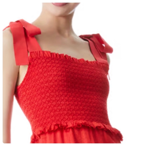 ALICE + OLIVIA Jocelyn Tie Shoulder Midi Dress - Picture 5 of 10